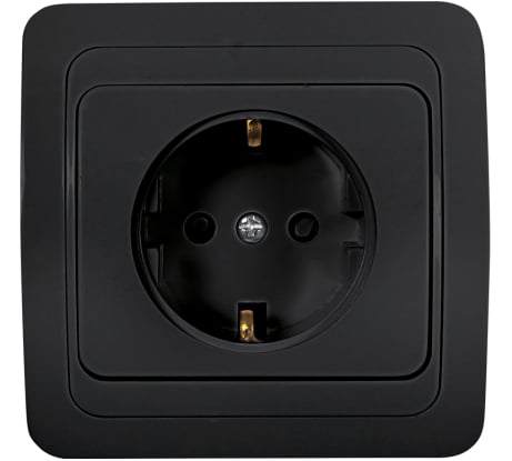 Розетка одинарная IN HOME с заземлением CLASSICO черная 2028B 4690612061108