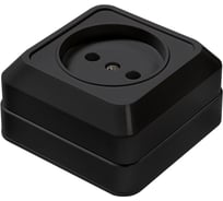 Розетка одинарная IN HOME BOLLETO черная накладная 7022B 4690612061030