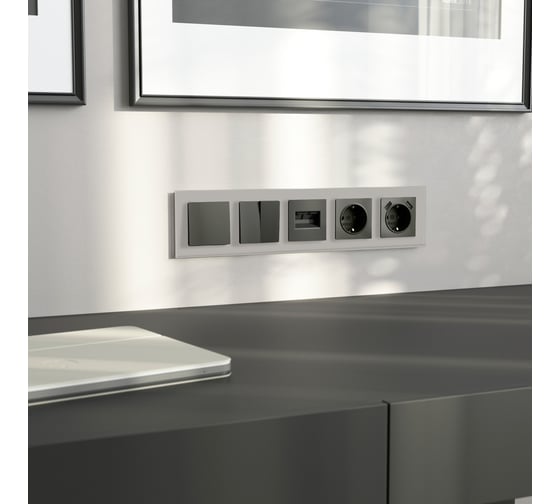 Рамка Werkel на 5 постов Senso W0053117 (дымчатый, стекло soft-touch) a069971