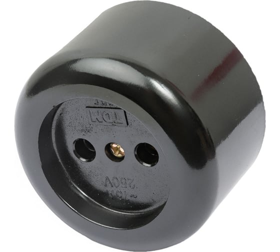 Розетка TDM ELECTRIC 2П 16А макс. 250B о/у Ретро карболит SQ1806-0102