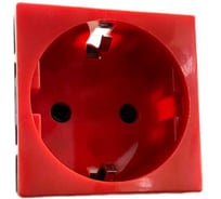 Розетка электрическая SPL 2К+З со шторками, с безвинтовым зажимом, красный, 10 шт. 200015