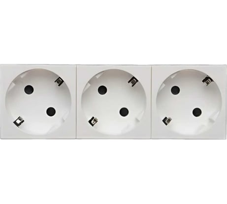 Розетка электрическая 3x2К+З со шторками с безвинтовым зажимом под углом 45 град белый 6 шт SPL 200019