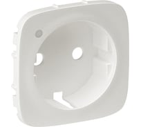 Лицевая панель Legrand Valena ALLURE розетки 2К+З с линзой для подсветки/индикации, Жемчуг 754859