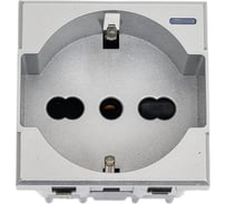 Розетка Legrand Axolute 2К+З, 10 и16 А с защищенными контактами, алюминий, немецкий стандарт HC4140/16