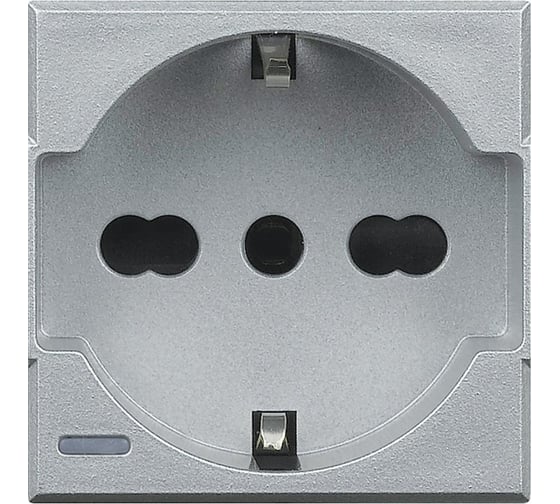 Розетка Legrand Axolute 2К+З, 10 и16 А с защищенными контактами, алюминий, немецкий стандарт HC4140/16 1