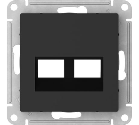 Накладка двойная Systeme Electric ATLASDESIGN для информационных функций типа Keystone, КАРБОН ATN001090