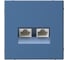 Розетка двойная компьютерная Systeme Electric ARTGALLERY RJ45+RJ45, кат. 5е, механизм, АКВАМАРИН GAL001185 1