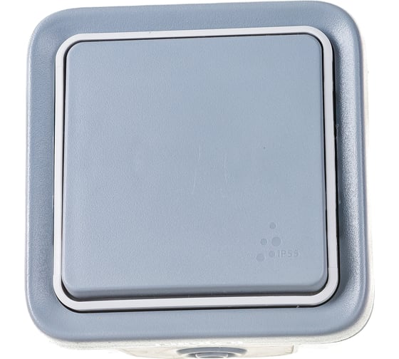 Кнопочный выключатель Legrand Plexo Серый 1НО наружный монтаж 10А в сборе IP55 69720 069720