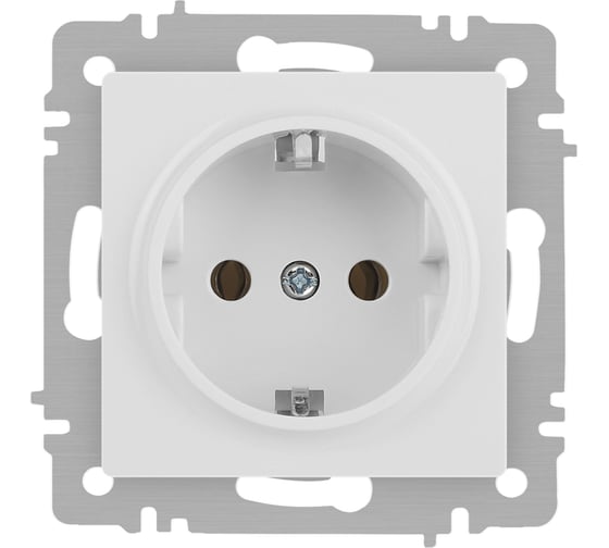 Розетка Intro Accent 620201М 2PE Schuko, 16А, 250В, IP20, СУ, белый матовый Б0063681
