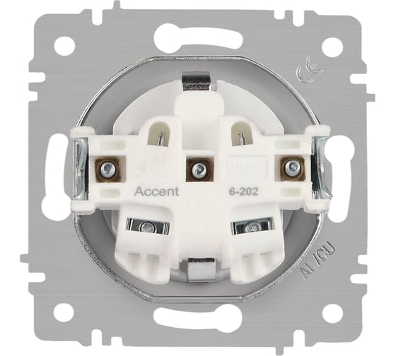Розетка Intro Accent 620201М 2PE Schuko, 16А, 250В, IP20, СУ, белый матовый Б0063681