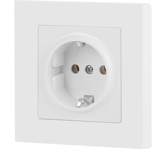 Розетка Intro Accent 620201М 2PE Schuko, 16А, 250В, IP20, СУ, белый матовый Б0063681