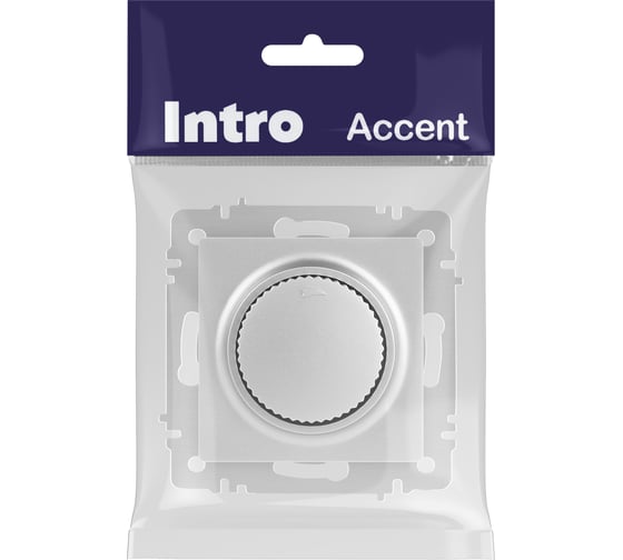 Светорегулятор Intro Accent 640103 поворотный, 600Вт 230В, IP20, СУ, алюминий Б0063674