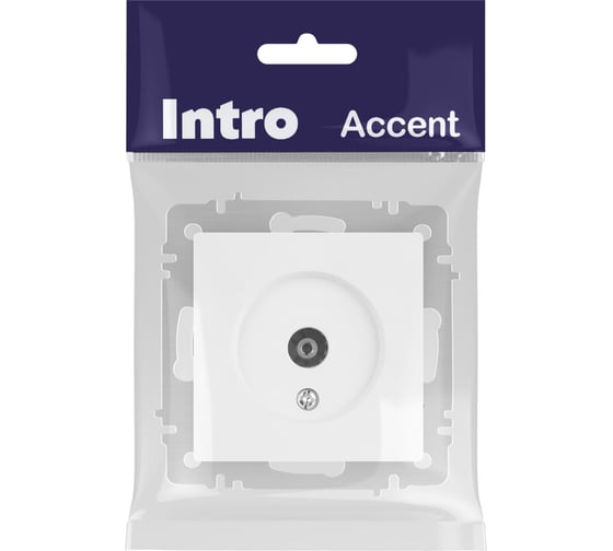 Розетка Intro Accent 630101М TV одиночная, IP20, СУ, белый матовый Б0063603 1