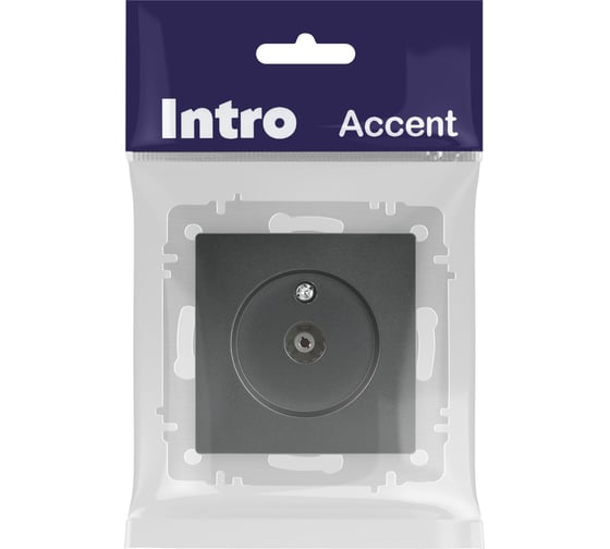 Розетка Intro Accent 630107 TV одиночная, IP20, СУ, графит Б0063614