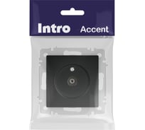 Розетка Intro Accent 630105 TV одиночная, IP20, СУ, антрацит Б0063611
