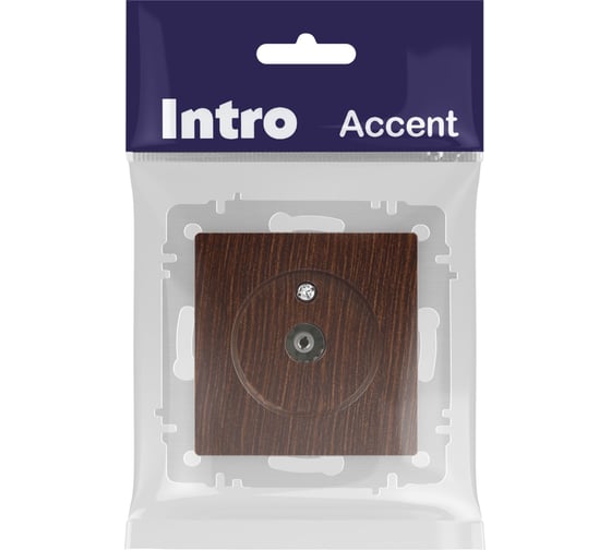Розетка Intro Accent 630110 TV одиночная, IP20, СУ, венге Б0063620