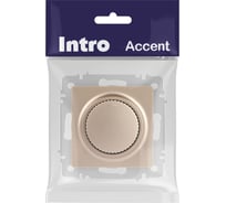 Светорегулятор Intro Accent 640104 поворотный, 600Вт 230В, IP20, СУ, шампань Б0063676