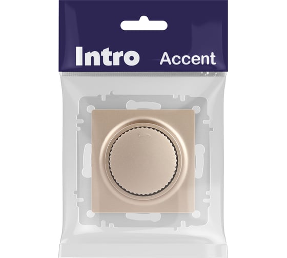 Светорегулятор Intro Accent 640104 поворотный, 600Вт 230В, IP20, СУ, шампань Б0063676 1