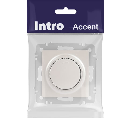 Светорегулятор Intro Accent 640106 поворотный, 600Вт 230В, IP20, СУ, перламутр Б0063680