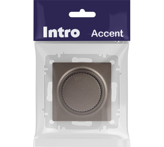 Светорегулятор Intro Accent 640108 поворотный, 600Вт 230В, IP20, СУ, бронза Б0063684