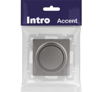 Светорегулятор Intro Accent 640109 поворотный, 600Вт 230В, IP20, СУ, титан Б0063685