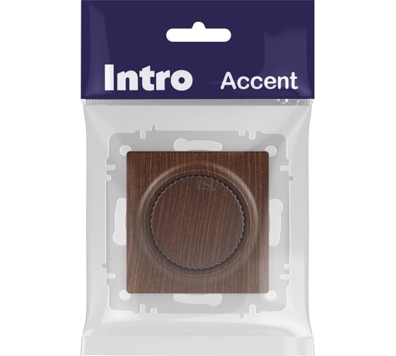 Светорегулятор Intro Accent 640110 поворотный, 600Вт 230В, IP20, СУ, венге Б0063687