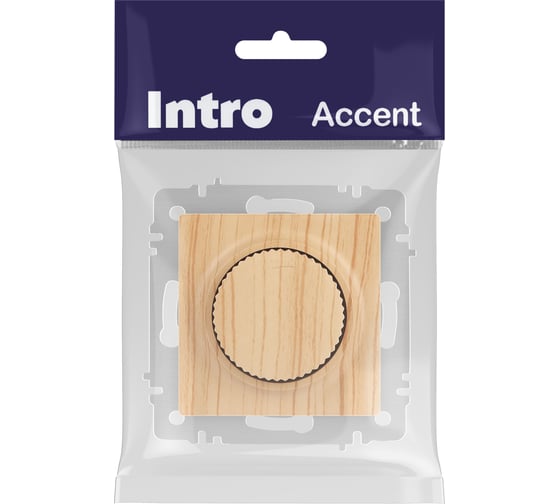 Светорегулятор Intro Accent 640111 поворотный, 600Вт 230В, IP20, СУ, сосна Б0063688