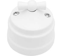 Выключатель Bylectrica 1-кл. поворотный проходной (10А) ОУ серия РЕТРО, белый (А510-2296) А610-2296