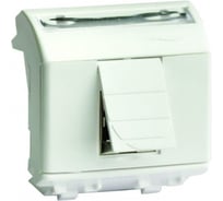 Компьютерная розетка DKC RJ-45, категория 5Е, слоновая кость, 2 модуля 93623 75642S