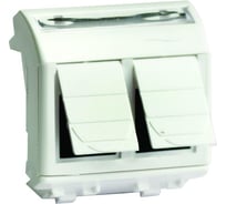 Компьютерная розетка DKC RJ-45, категория 5Е, слоновая кость, 2 модуля 75656S
