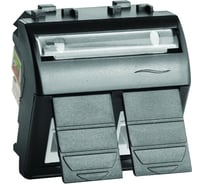 Компьютерная розетка DKC RJ-45, категория 5Е, черная, 2 модуля 38972 77643N