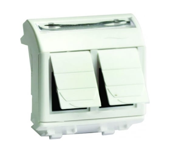 Компьютерная розетка DKC RJ-45, категория 5Е, слоновая кость, 2 модуля 31551 75643S
