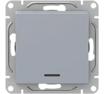 Механизм выключателя EKF, одноклавишный, с подсветкой, алюминий Эпика UP1-SWA-14