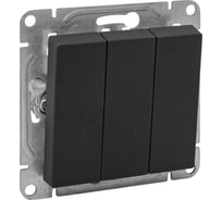 Механизм выключателя EKF, трёхклавишный, чёрный Эпика UP1-SWB-31