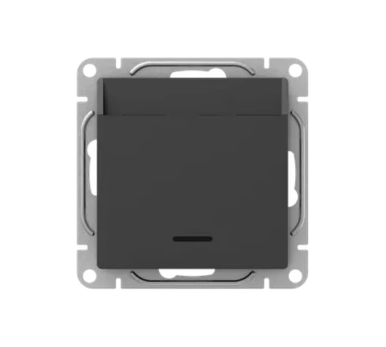 Механизм выключателя EKF, карточный, с подсветкой, чёрный Эпика UP1-SWB-card