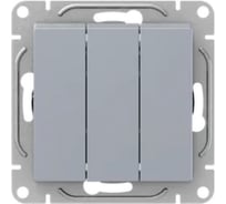 Механизм выключателя EKF, трёхклавишный, алюминий Эпика UP1-SWA-31