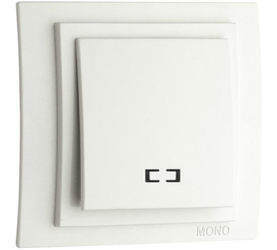 1-клавишный выключатель с подсветкой MONO ELECTRIC Larissa, белый 103-191925-101 1