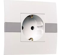 Розетка MONO ELECTRIC Eco, с заземлением, белый/белый 101-010107-117