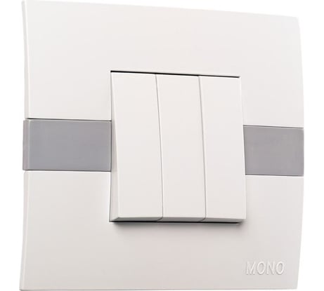 3-клавишный выключатель MONO ELECTRIC Eco, белый/белый 101-010101-114