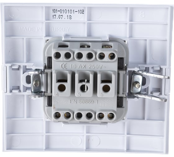 2-клавишный выключатель MONO ELECTRIC Eco, белый/белый 101-010101-102