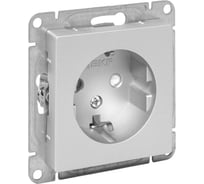 Механизм розетки EKF 16А, с заземлением, со шторками, алюминий Эпика UP1-SOA-111