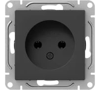 Механизм розетки EKF 16А, без заземления, без шторок, чёрный Эпика UP1-SOB-100