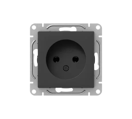 Механизм розетки EKF 16А, без заземления, без шторок, чёрный Эпика UP1-SOB-100