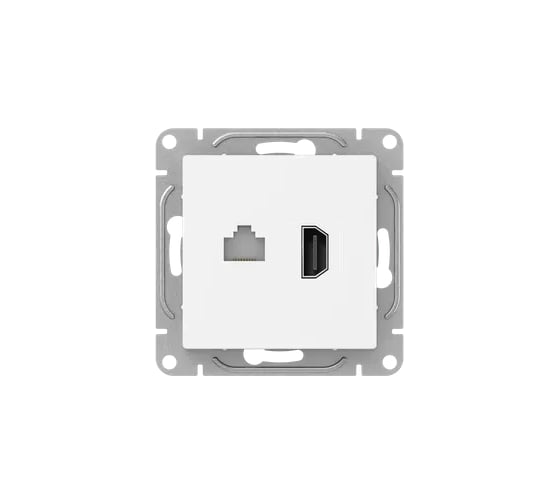 Механизм розетки EKF HDMI+RJ45 (cat5), белый Эпика UP1-SOW-HDMI+RJ45 1