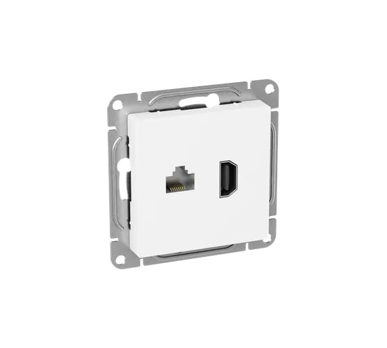 Механизм розетки EKF HDMI+RJ45 (cat5), белый Эпика UP1-SOW-HDMI+RJ45
