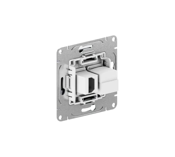 Механизм розетки EKF HDMI+RJ45 (cat5), алюминий Эпика UP1-SOA-HDMI+RJ45