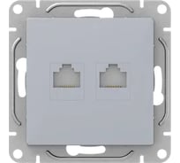 Механизм розетки EKF RJ45 - 2шт, (cat5), алюминий Эпика UP1-SOA-2RJ45-5