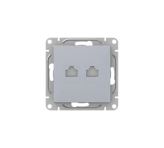 Механизм розетки EKF RJ45 - 2шт, (cat5), алюминий Эпика UP1-SOA-2RJ45-5