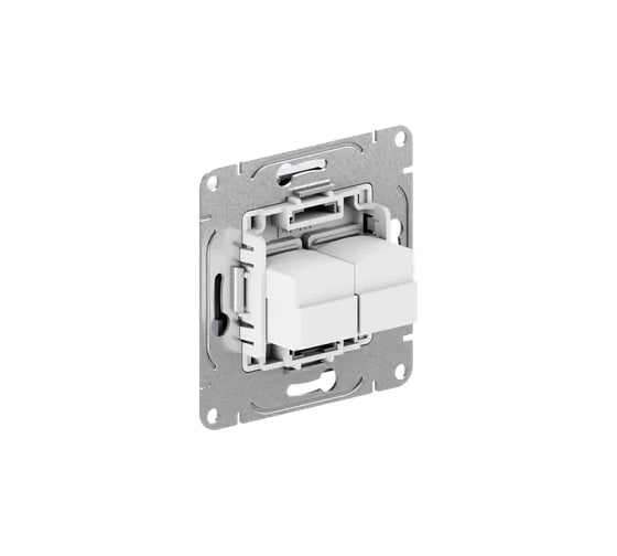 Механизм розетки EKF RJ45 - 2шт, (cat5), алюминий Эпика UP1-SOA-2RJ45-5