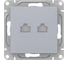 Механизм розетки EKF RJ45 - 2шт, (cat5), алюминий Эпика UP1-SOA-2RJ45-5 1